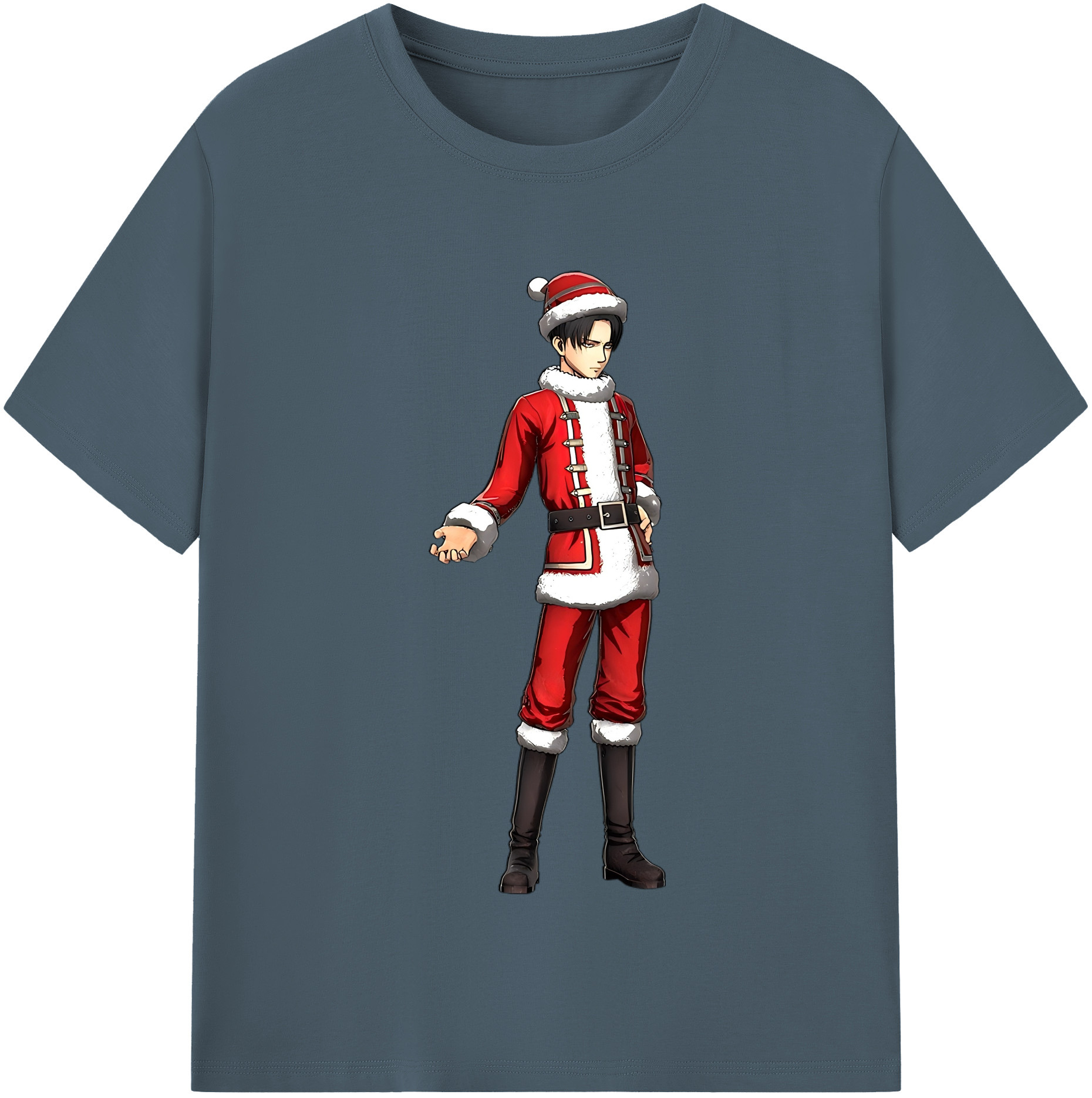 （画像用） 進撃の巨人 リヴァイ·アッカーマン Attack on Titan Levi Ackerman 綿100％半袖Tシャツ（フロントプリント）